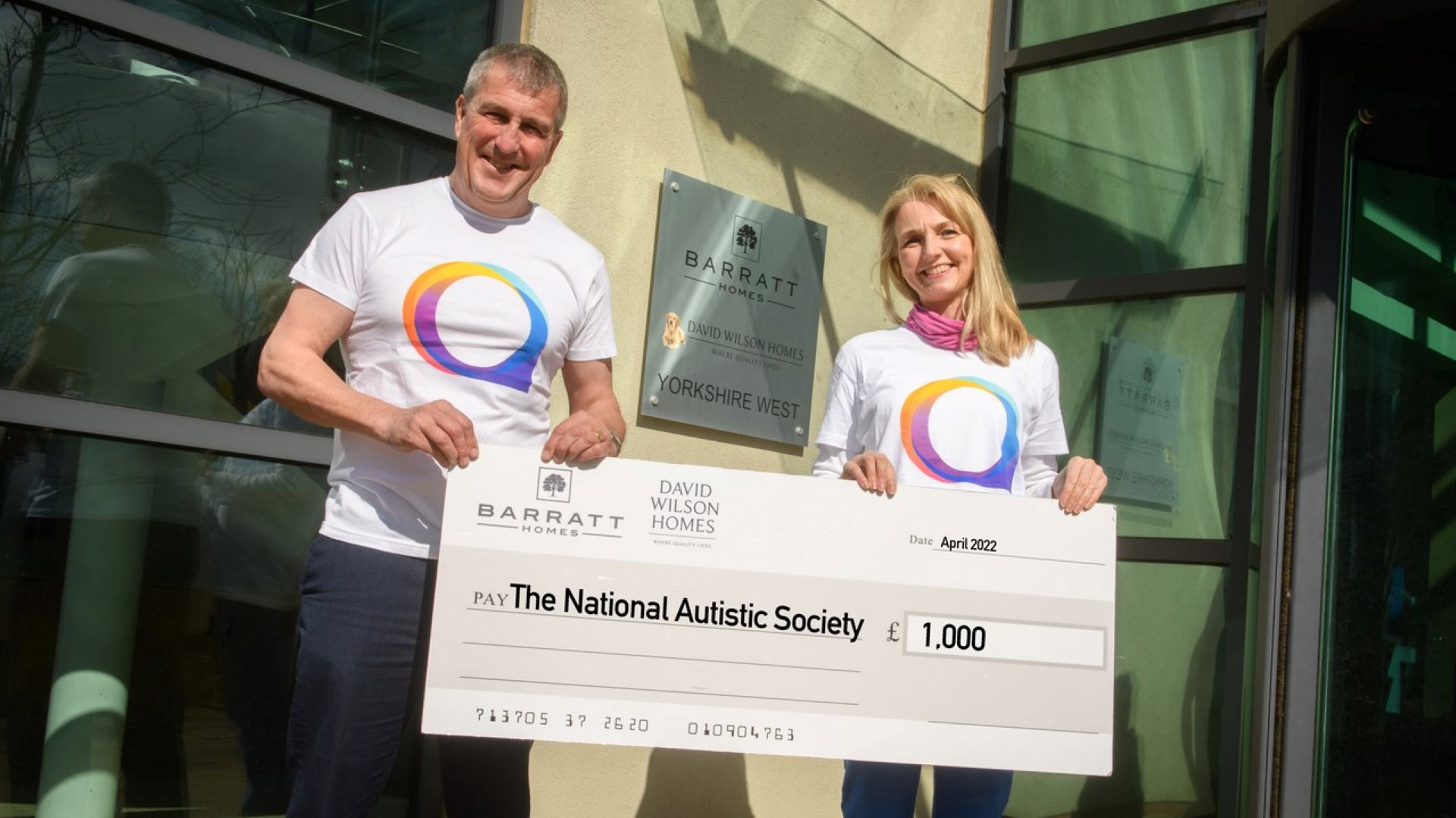 Barratt Developments donate to autism charity